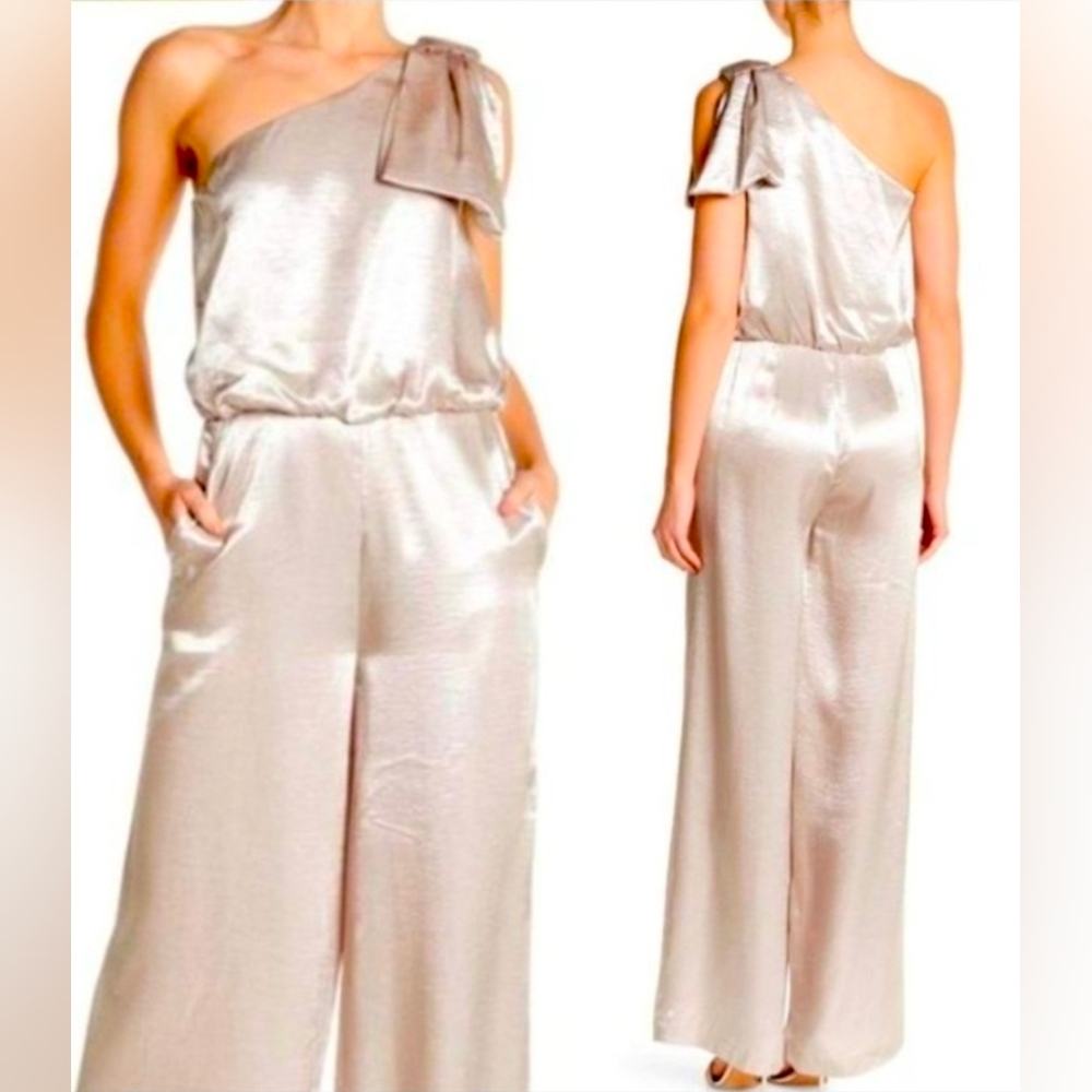 Rachel Roy, One Shoulder Satin Jumpsuit, Size 2